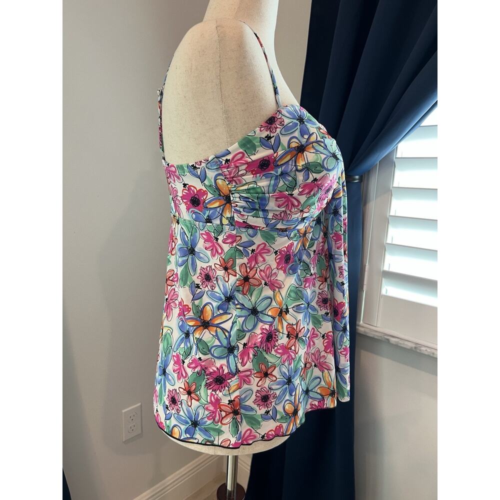 FIT 4 UR Tummy TOPAZ Waterfall Bathing Suit TOP Size 14 Flowers Pool Beach NWT - Picture 4 of 12